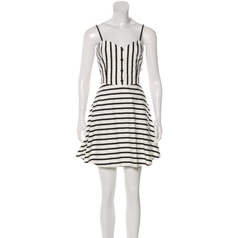 ALICE + OLIVIA Striped A-Line Mini Dress